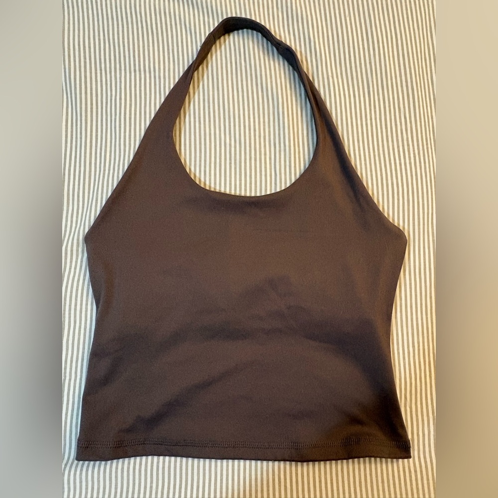 Brown Halter Top Built in Bra